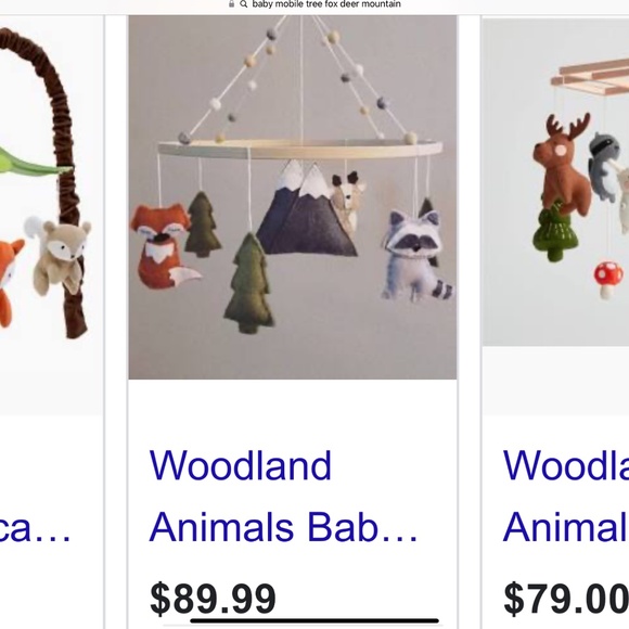 New baby mobile with outdoor mountain animals clouds trees nature infant - Picture 8 of 14